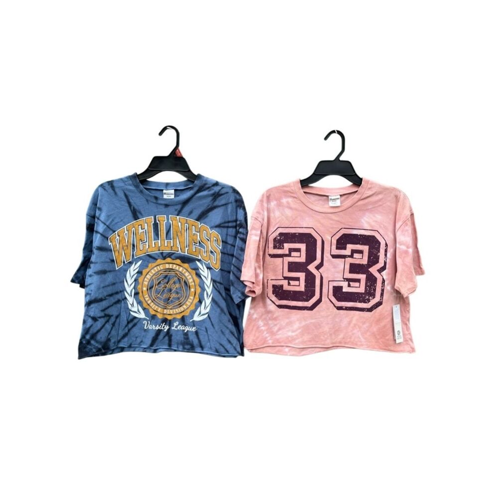 Women’s Tie-Dye Cropped Short SleeveT-Shirts 2-Pack Size M